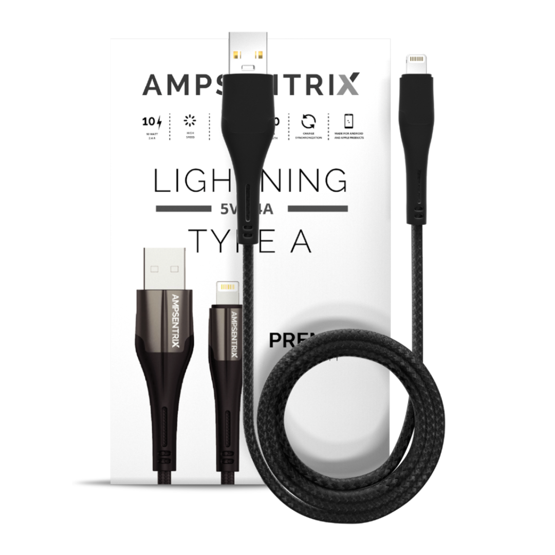 3 Feet iPhone Charging Cables (USB Type to Lightning) Ampsendix 