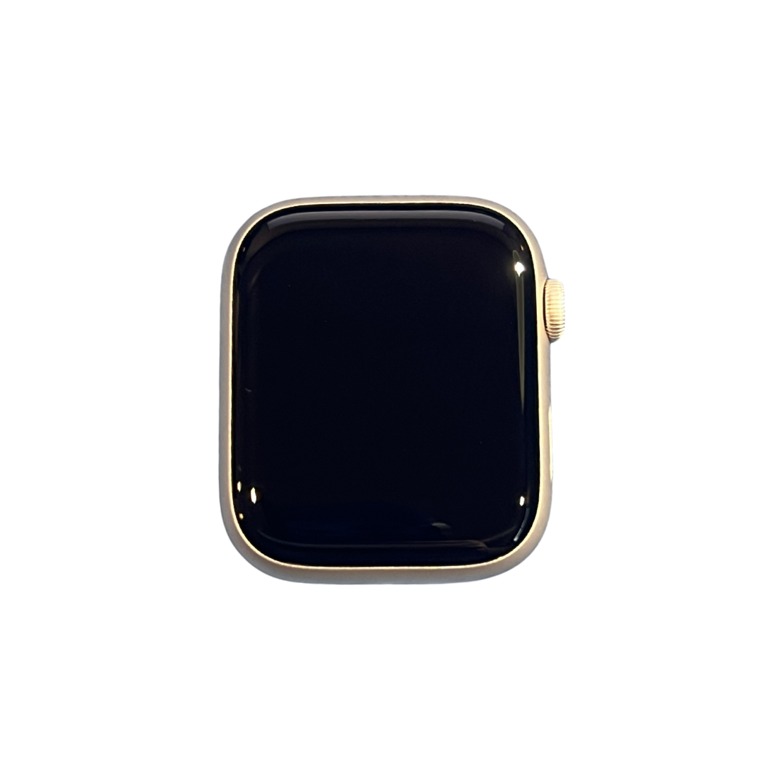 Apple Watch Series 7 (GPS + Cellular) 45mm Starlight Aluminum Case avec avec bracelet .