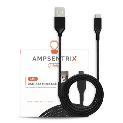 cable-micro-usb-vers-usb-type-a-de-3-pieds-ampsentrix-infinity-noir