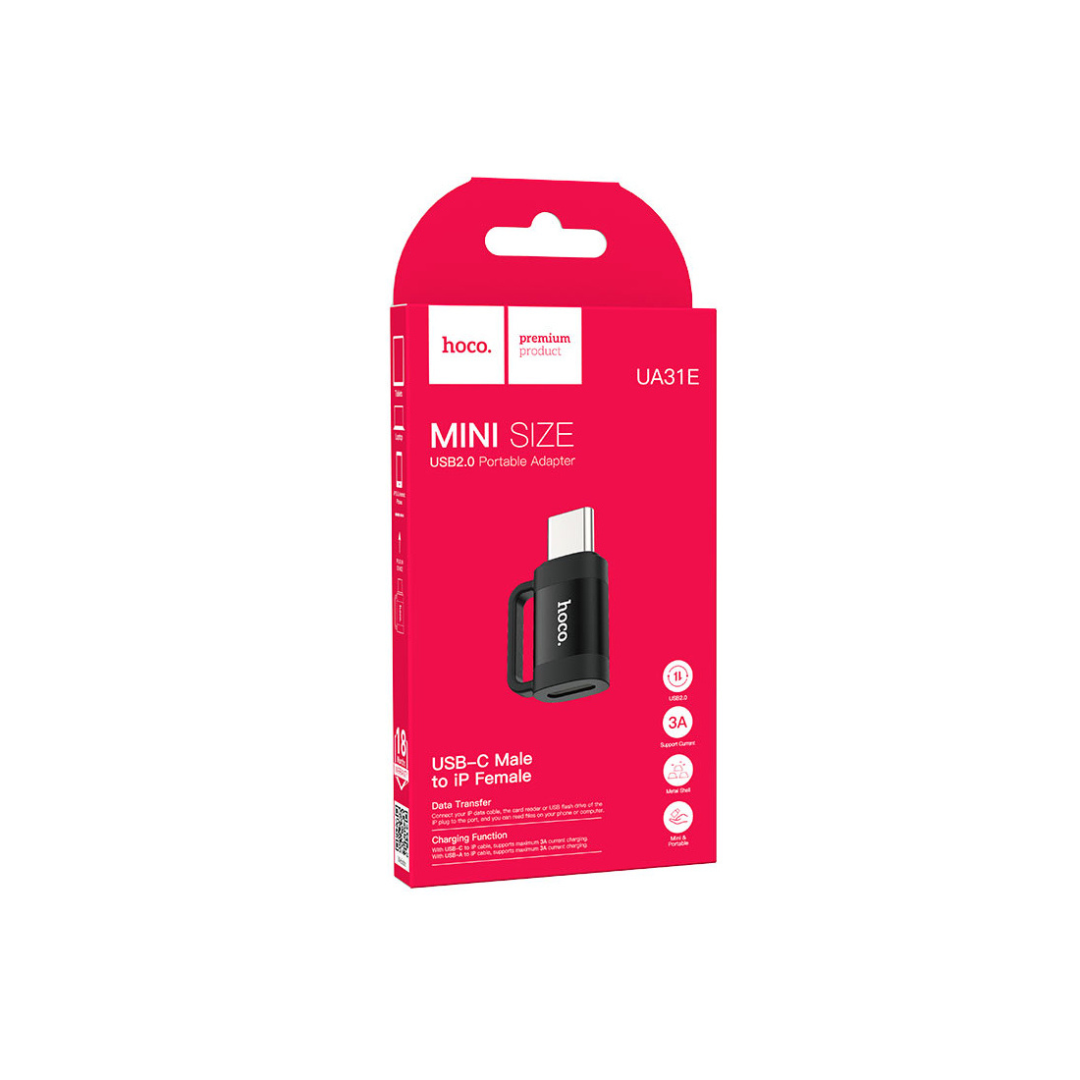 Adaptateur USB-C à l’éclairage – Noir-Hoco UA31E
