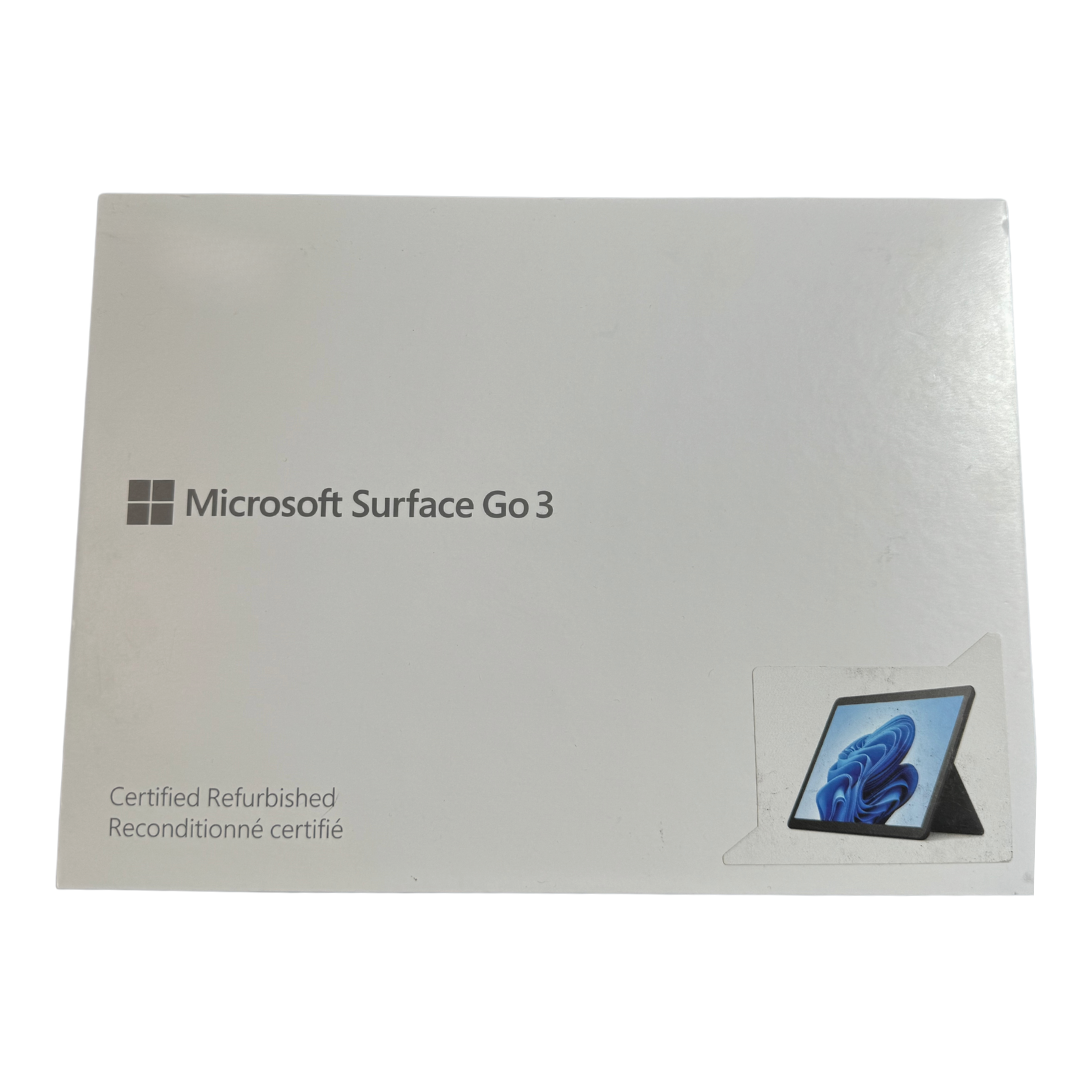 Microsoft Surface Go 3 de Remis à neuf Garde A - Intel Pentium 6500Y, 8 Go LPDDR3, SSD 128 Go, Wi-Fi, écran PixelSense de 10,5 po, Windows 11 famille, Noir (appareil seulement)