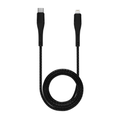 Câble Lightning vers USB Type C MFI de 6 pieds (AmpSentrix) (noir)