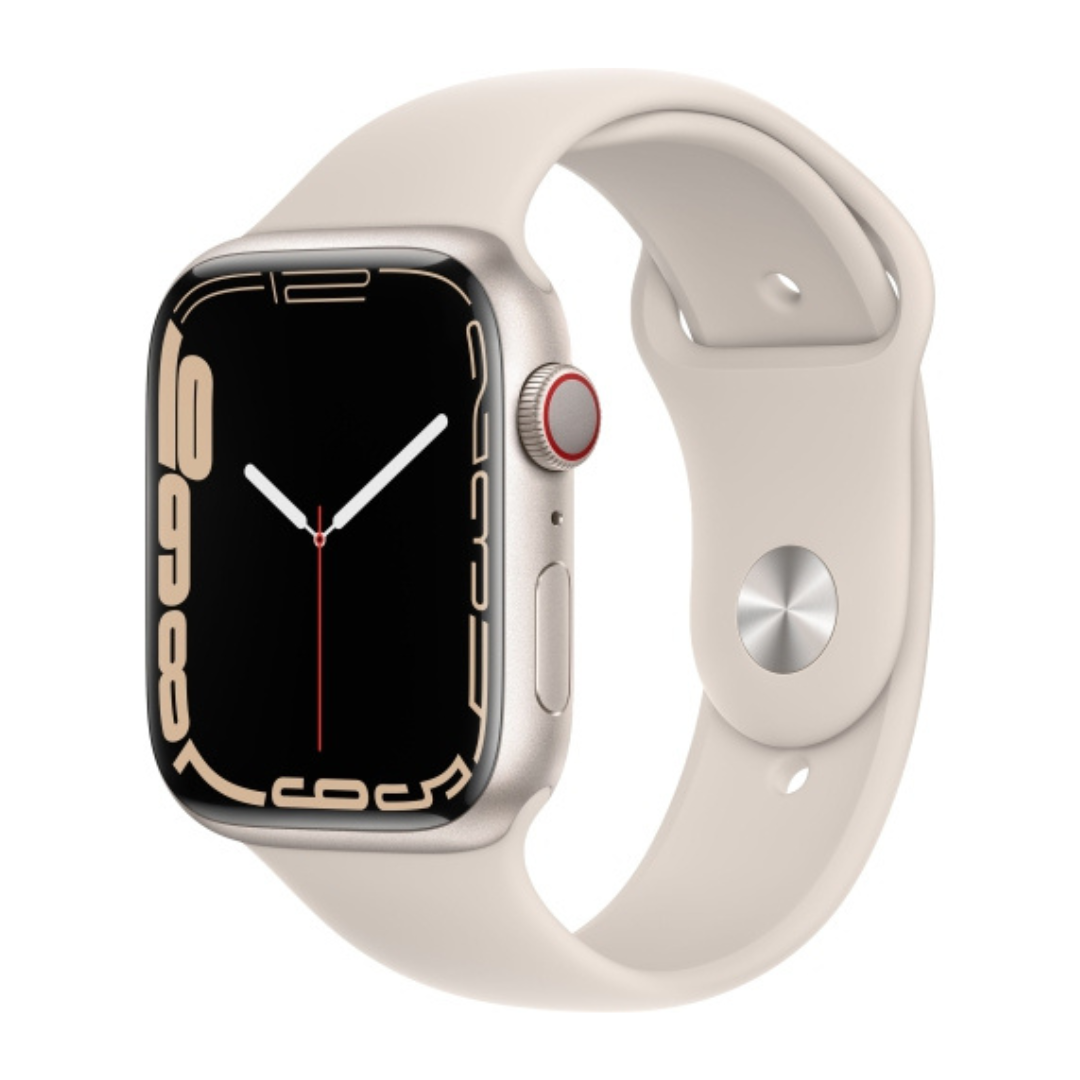 Apple Watch Series 7 (GPS + Cellular) 45mm Boitier Starlight Aluminum  avec avec bracelet