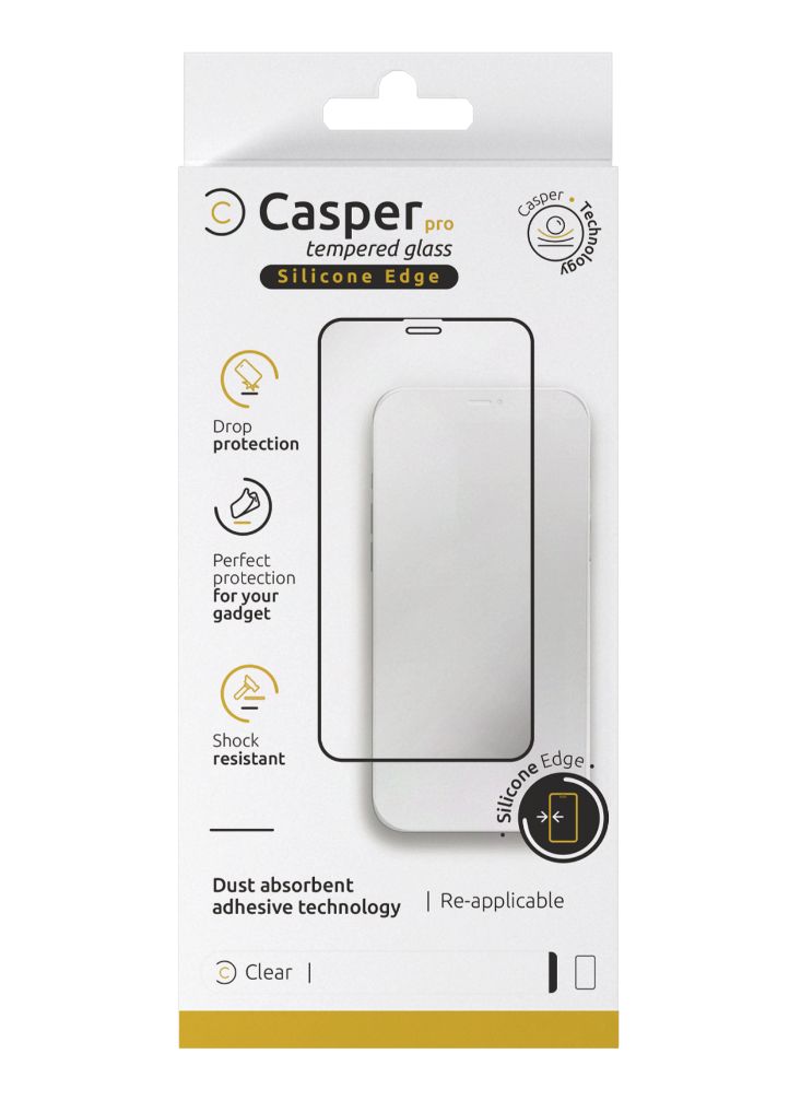 VERRE TREMPÉ EN SILICONE CASPER PRO COMPATIBLE AVEC IPHONE 12 MINI (TRANSPARENT)