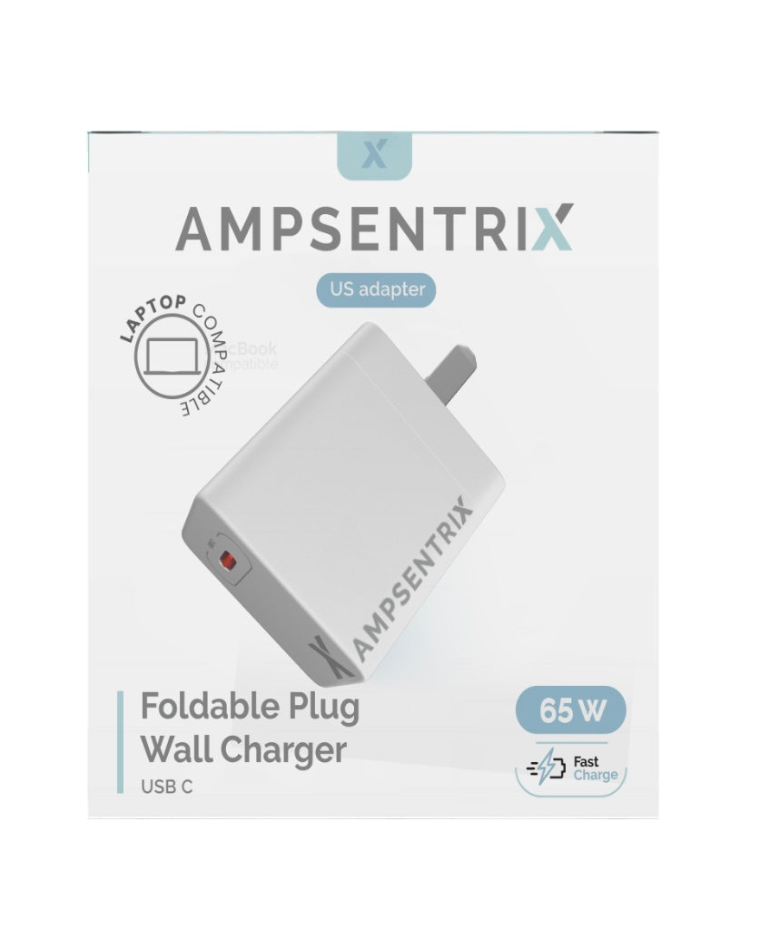 ADAPTATEUR MURAL USB TYPE C 65 W (110 V)  AMPSENTRIX