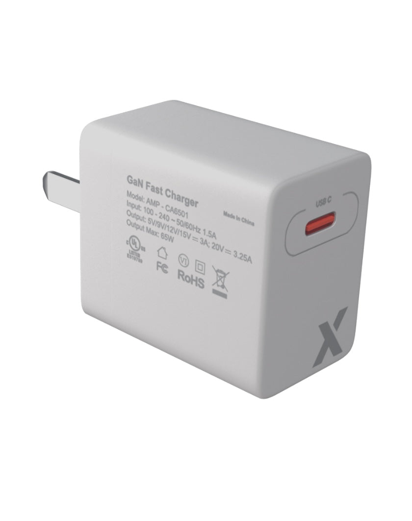 USB TYPE C WALL ADAPTER 65 W (110 V) AMPSENTRIX