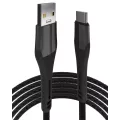 3ft USB Type C to USB Type A Cable (AmpSentrix) (Alpha) (Black)