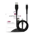 3ft USB Type C to USB Type A Cable (AmpSentrix) (Alpha) (Black)