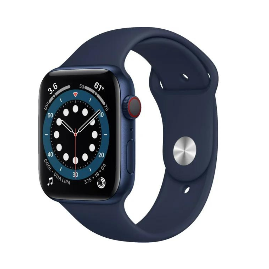 Apple Watch Series 6 (GPS + Cellular) 44mm Bleu Aluminum CEL Case avec avec bracelet .